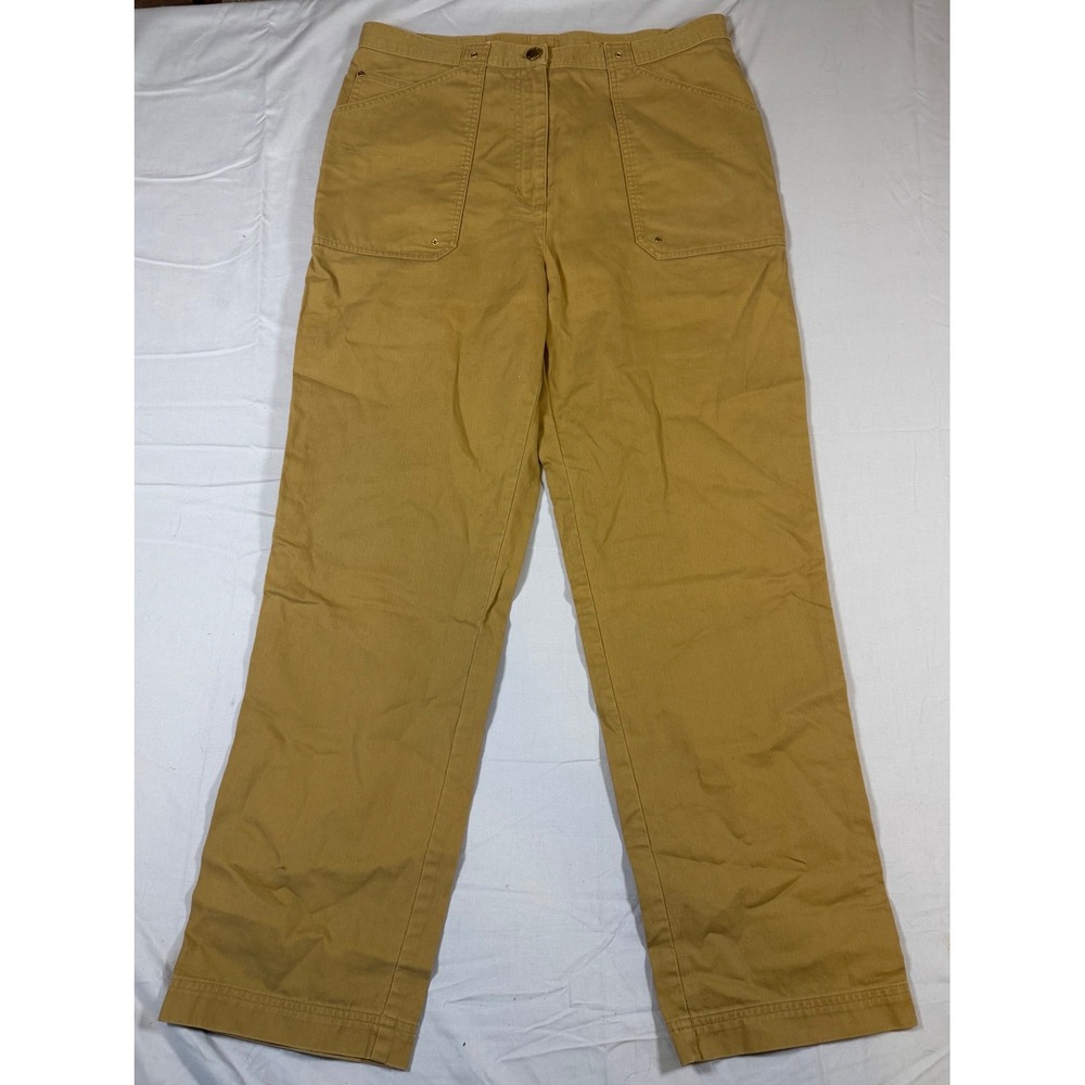 Lauren Ralph Lauren Women Tan Khaki Cotton Utility Workwear Pants Size 14